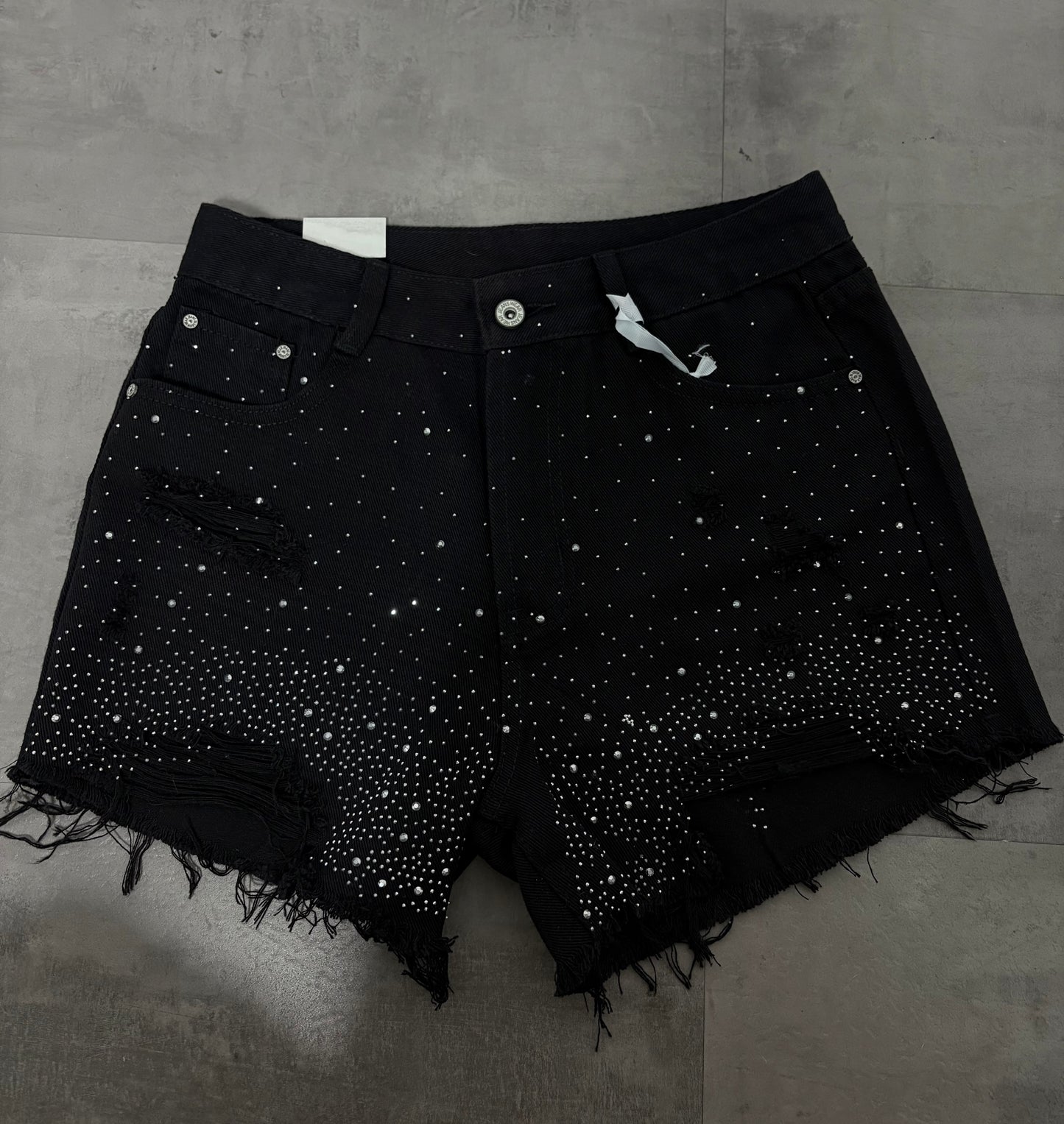 Shorts nero estivo con brillantini
