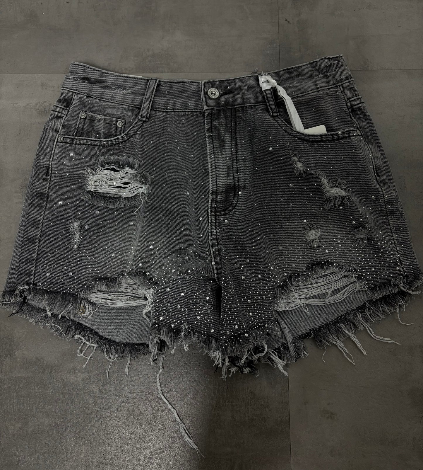 Shorts grey estivo con brillantini