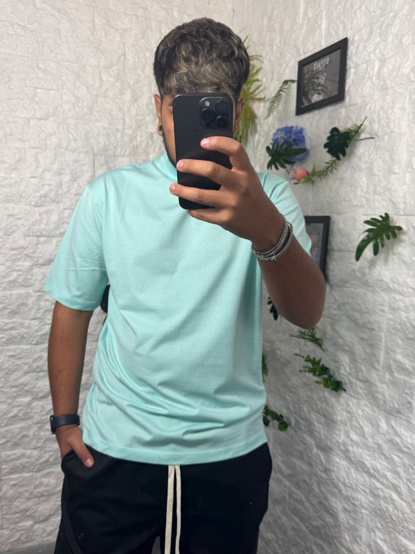 T-shirt a mezzo collo alto tiffany 80303