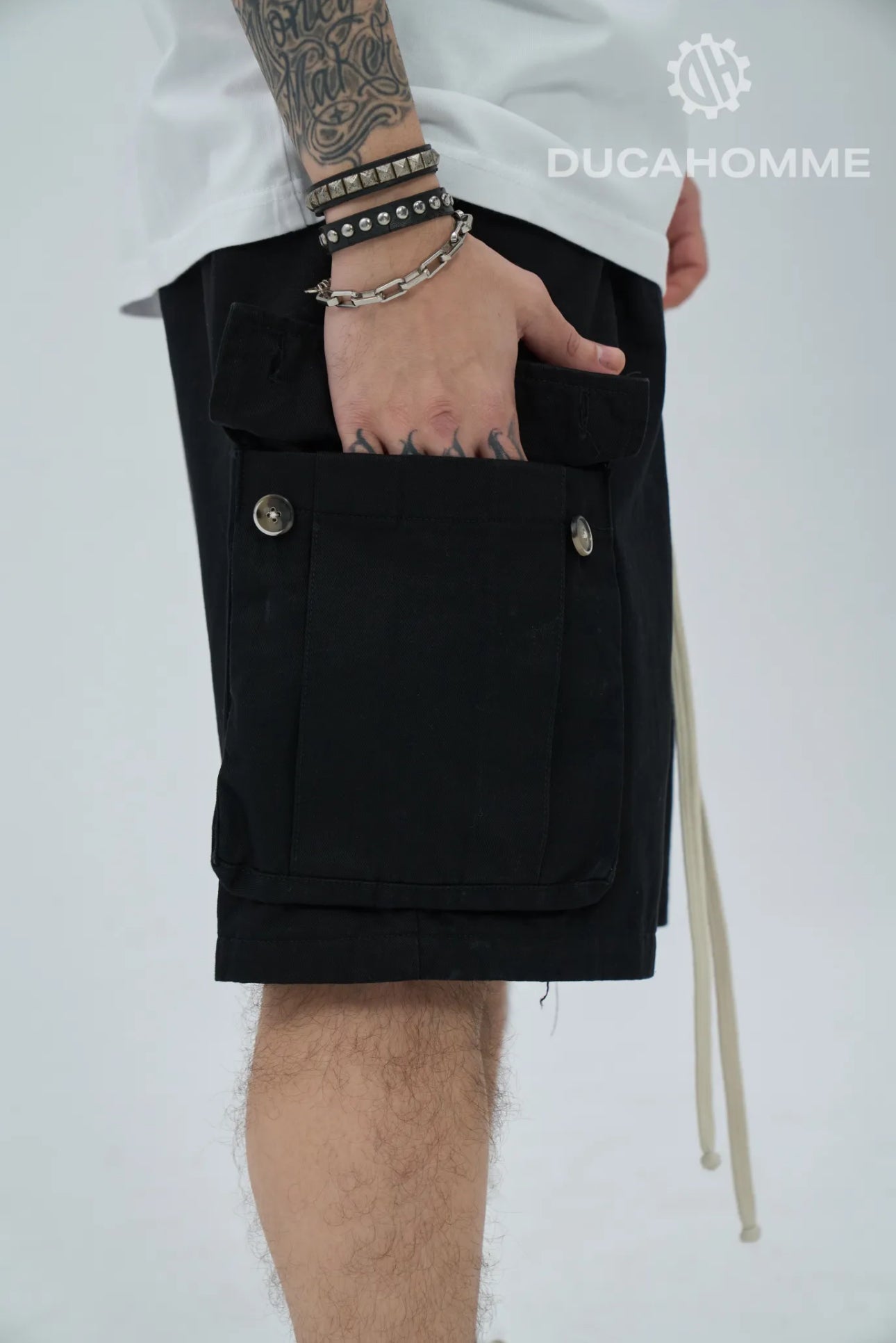 Shorts cargo sartoriale in jeans 404007