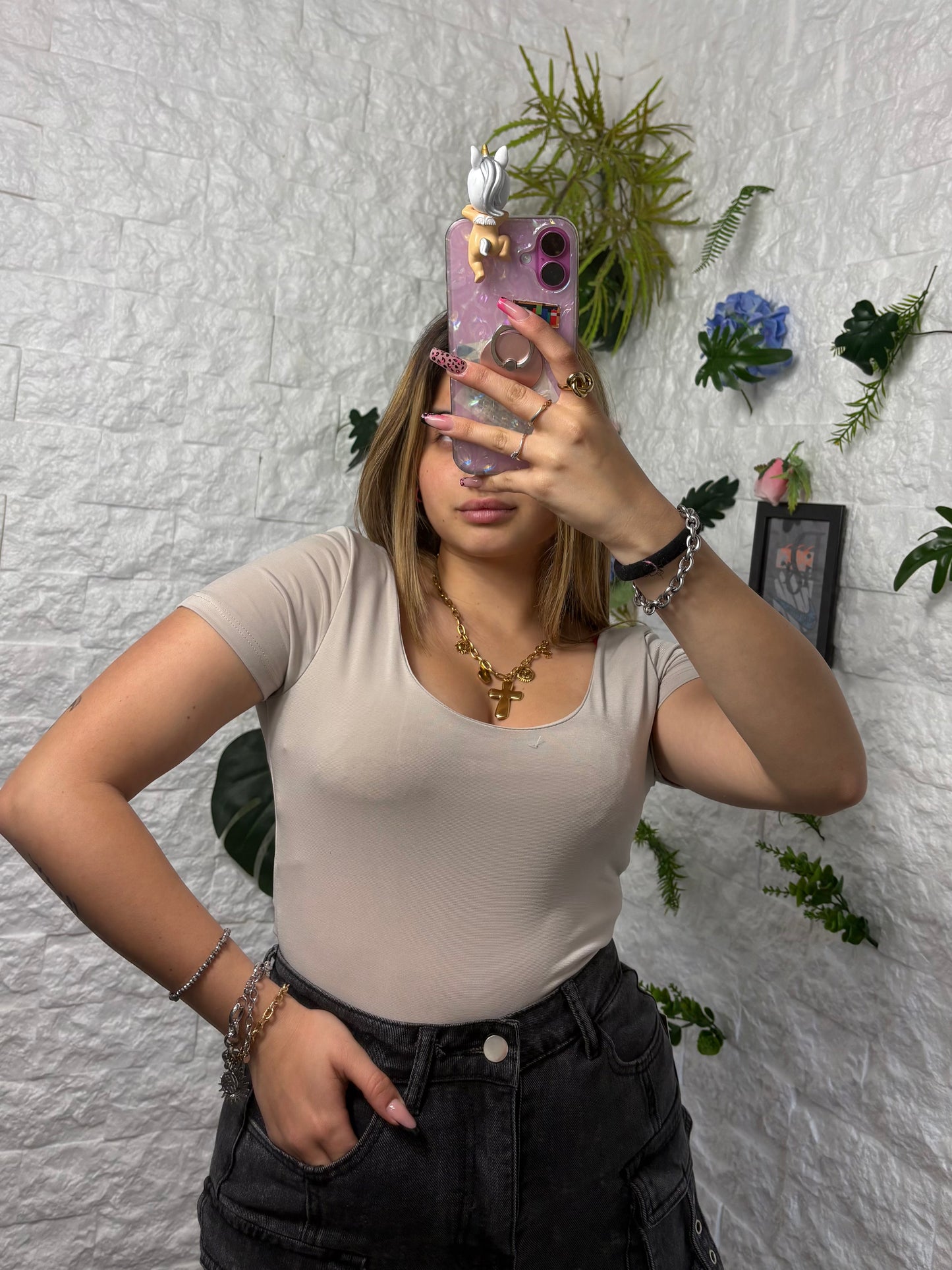 Body maniche corte con scollo lulu