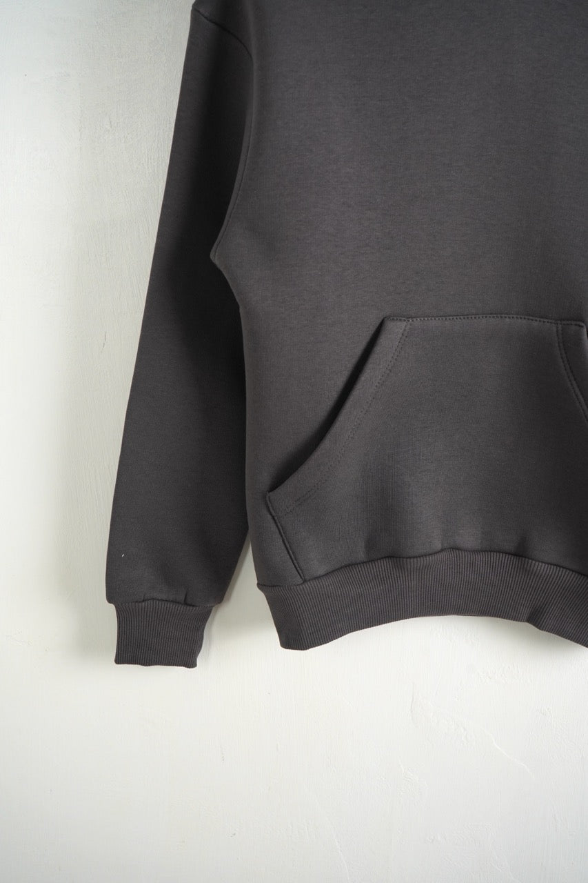 Felpa grigio piombo con cappuccio e tasca frontale - FELPATO 10-16 anni