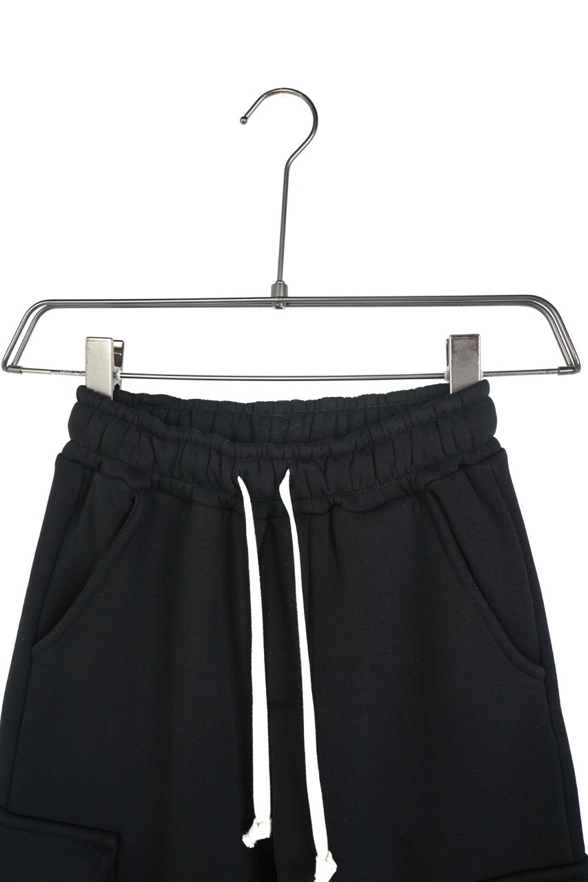 Pantalone cargo nero in tuta con tasconi e fondo elastico - FELPATO 10-16 anni