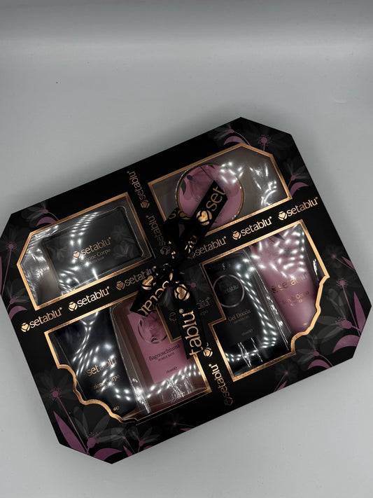 Set corpo donna con bagnoschiuma gel doccia crema corpo scrub e sapone