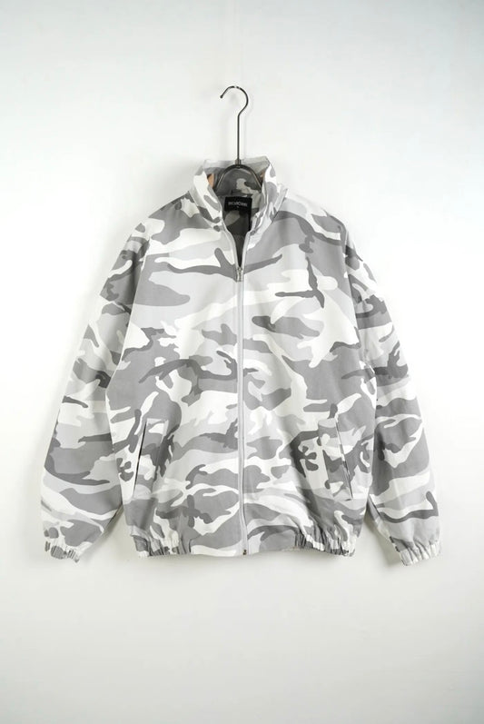 Completo militare grigio con felpa zip e pantalone baggy - OVERSIZE