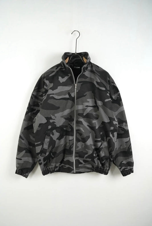 Completo militare grigio scuro con felpa zip e pantalone baggy - OVERSIZE