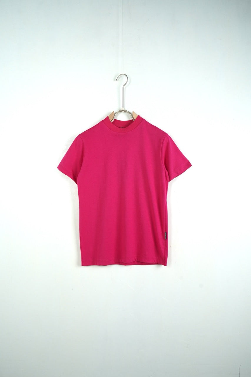 T-shirt fucsia in tinta unita con mezzo collo alto 10-16 anni