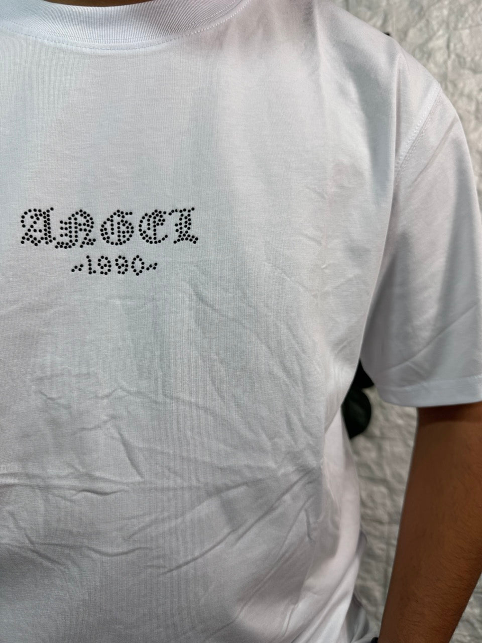 T-shirt ANGEL bianca con brillantini