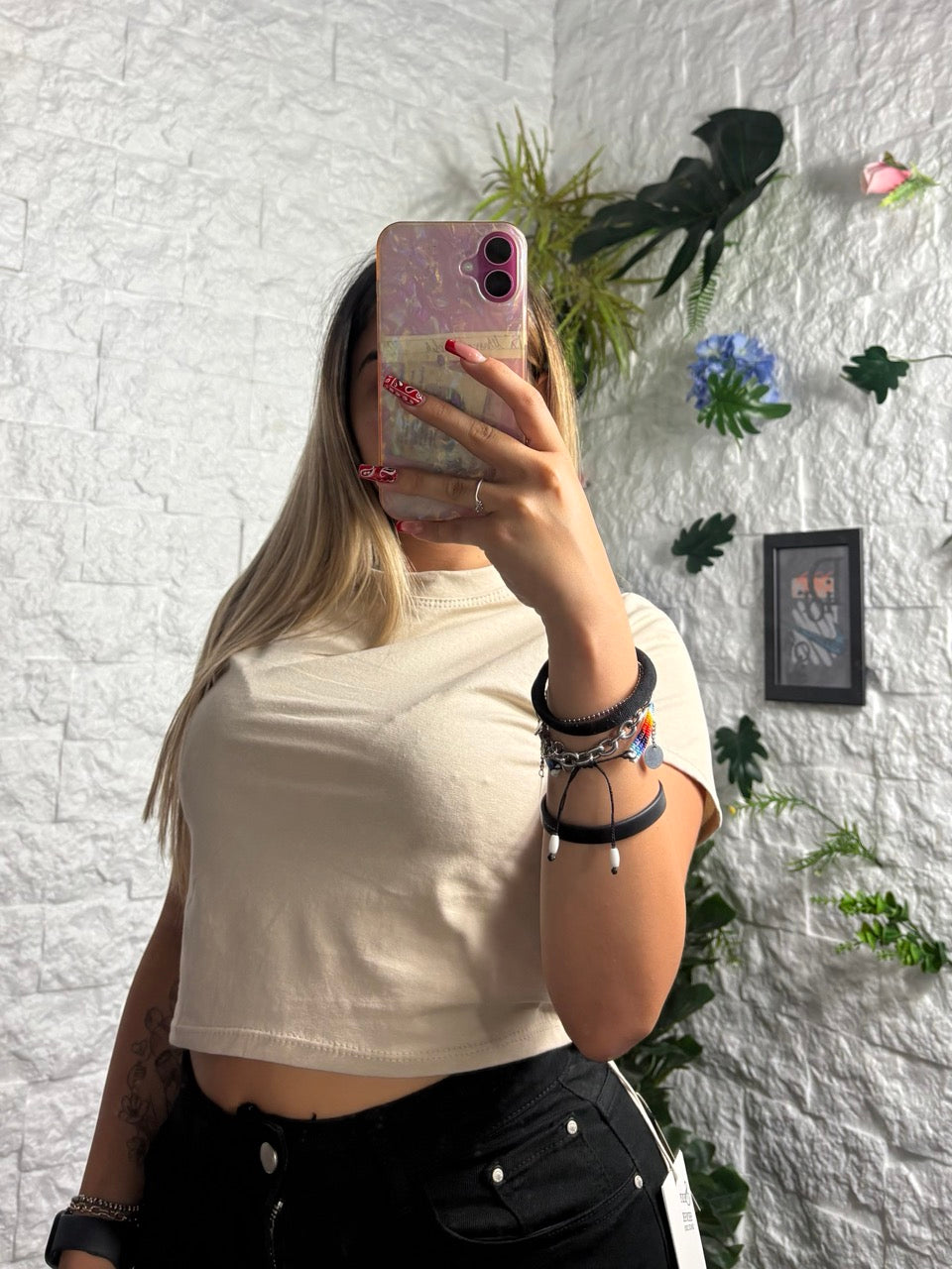 T-shirt crop-top in tinta unita
