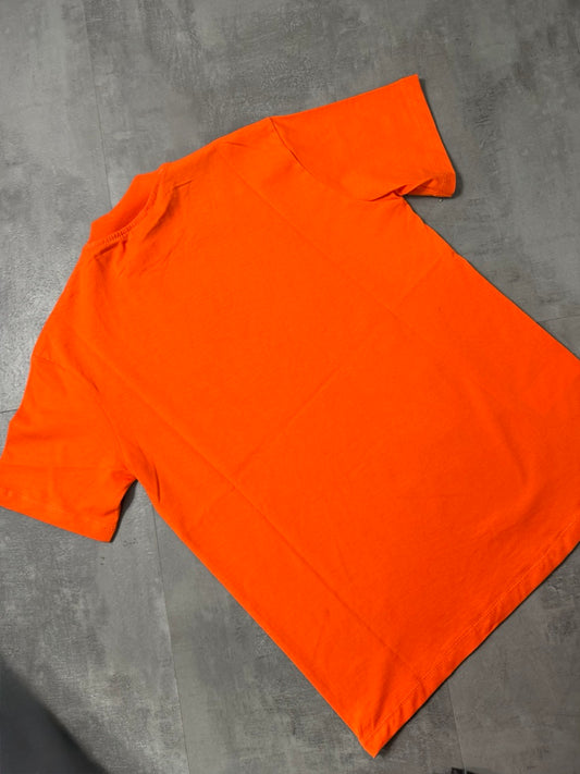 T-shirt arancione in tinta unita con mezzo collo alto 10-16 anni