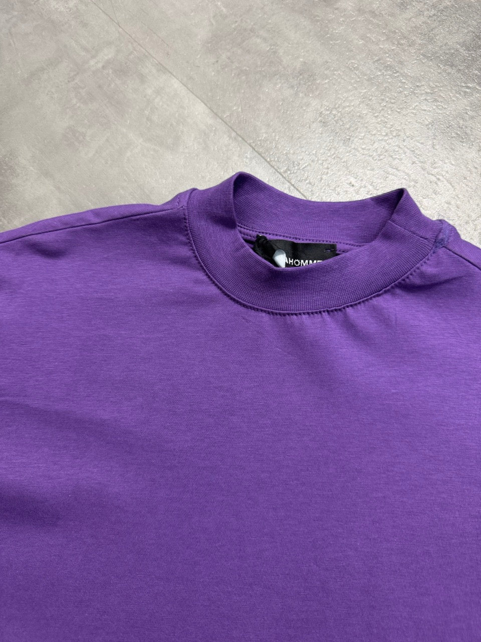 T-shirt viola in tinta unita con mezzo collo alto 10-16 anni