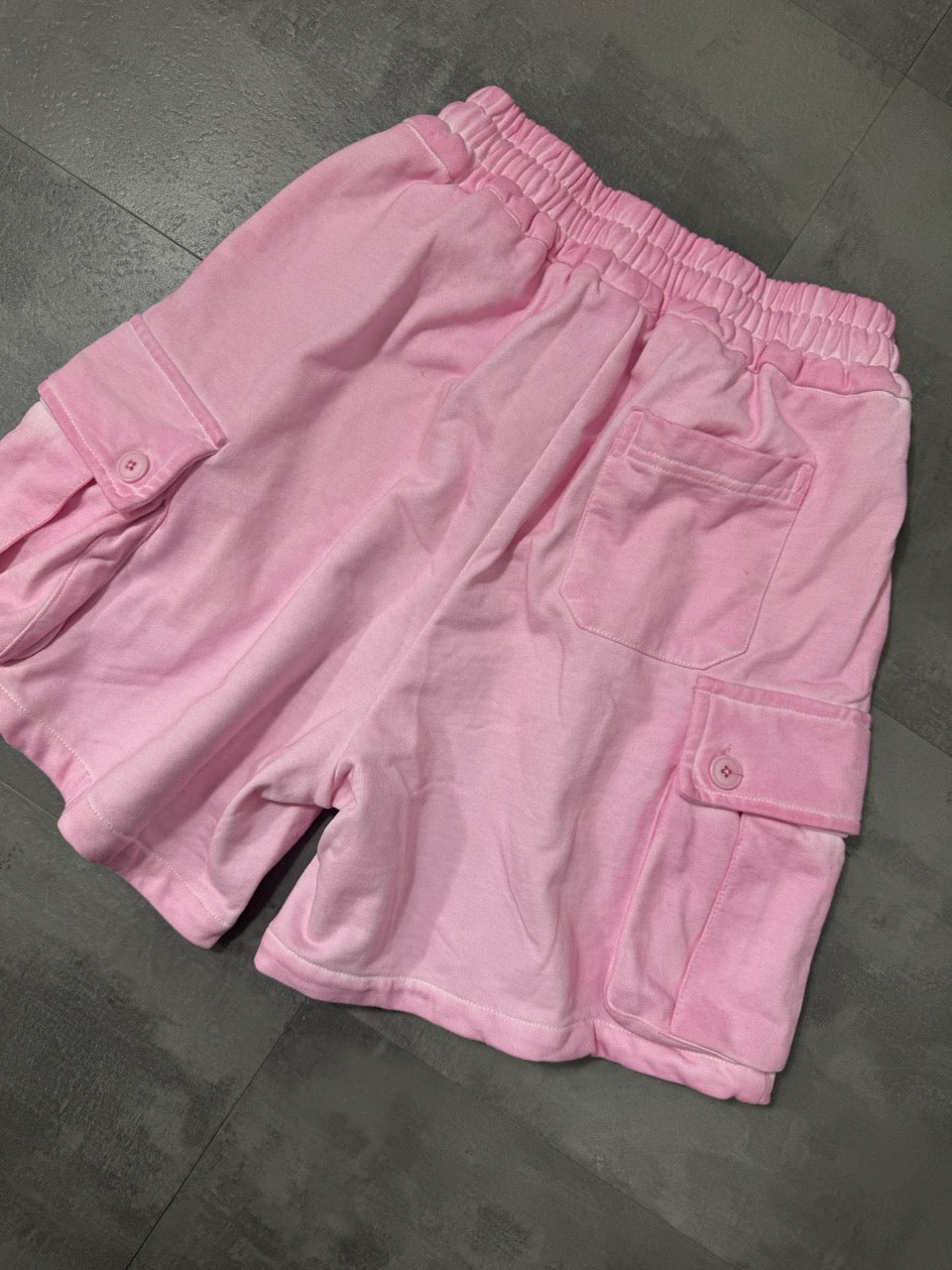 Pantaloncino cargo rosa stone wash in cotone 10-16 anni