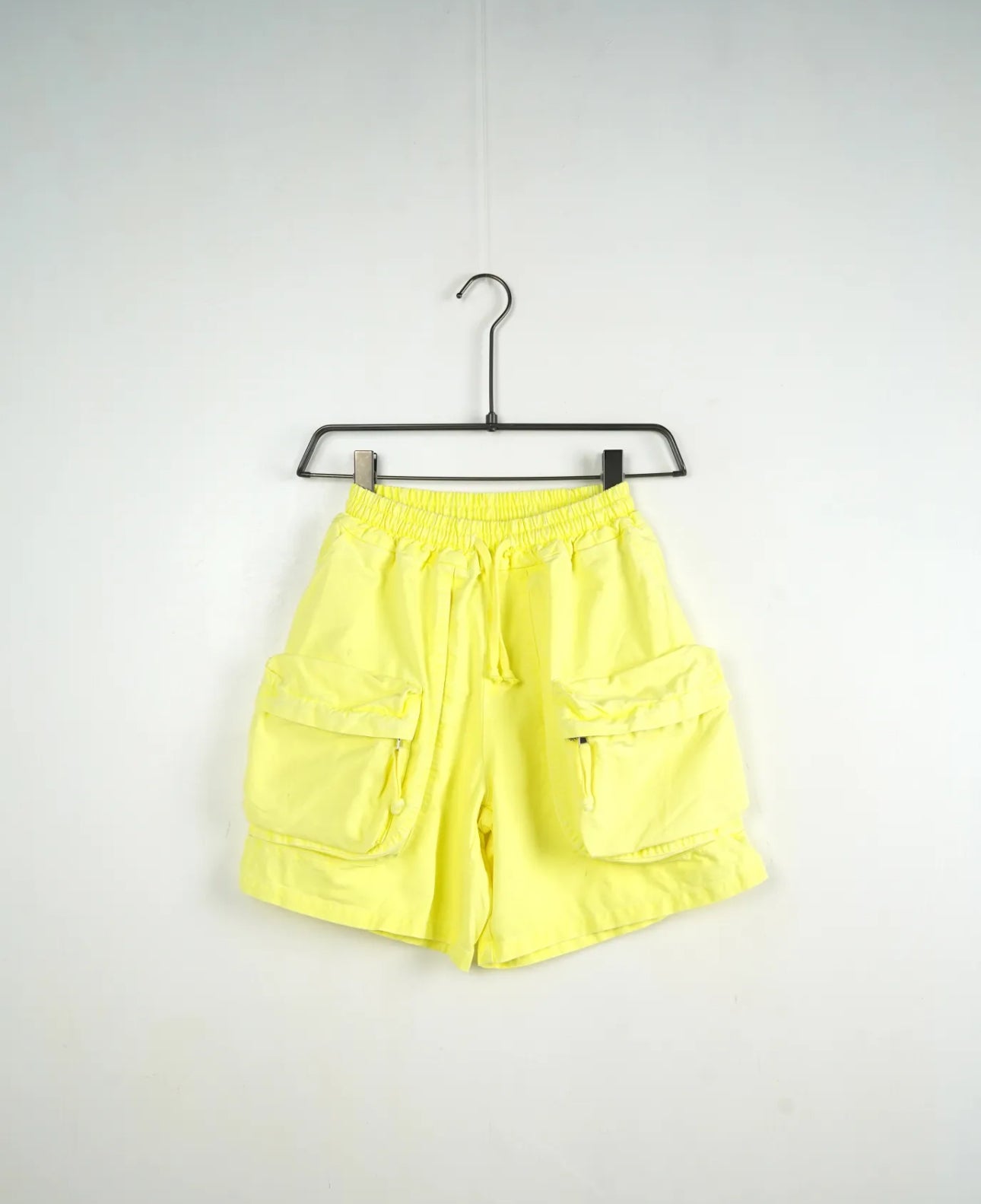 Pantaloncino cargo giallo fluo con tasche frontali - OVERSIZE 10-16 anni
