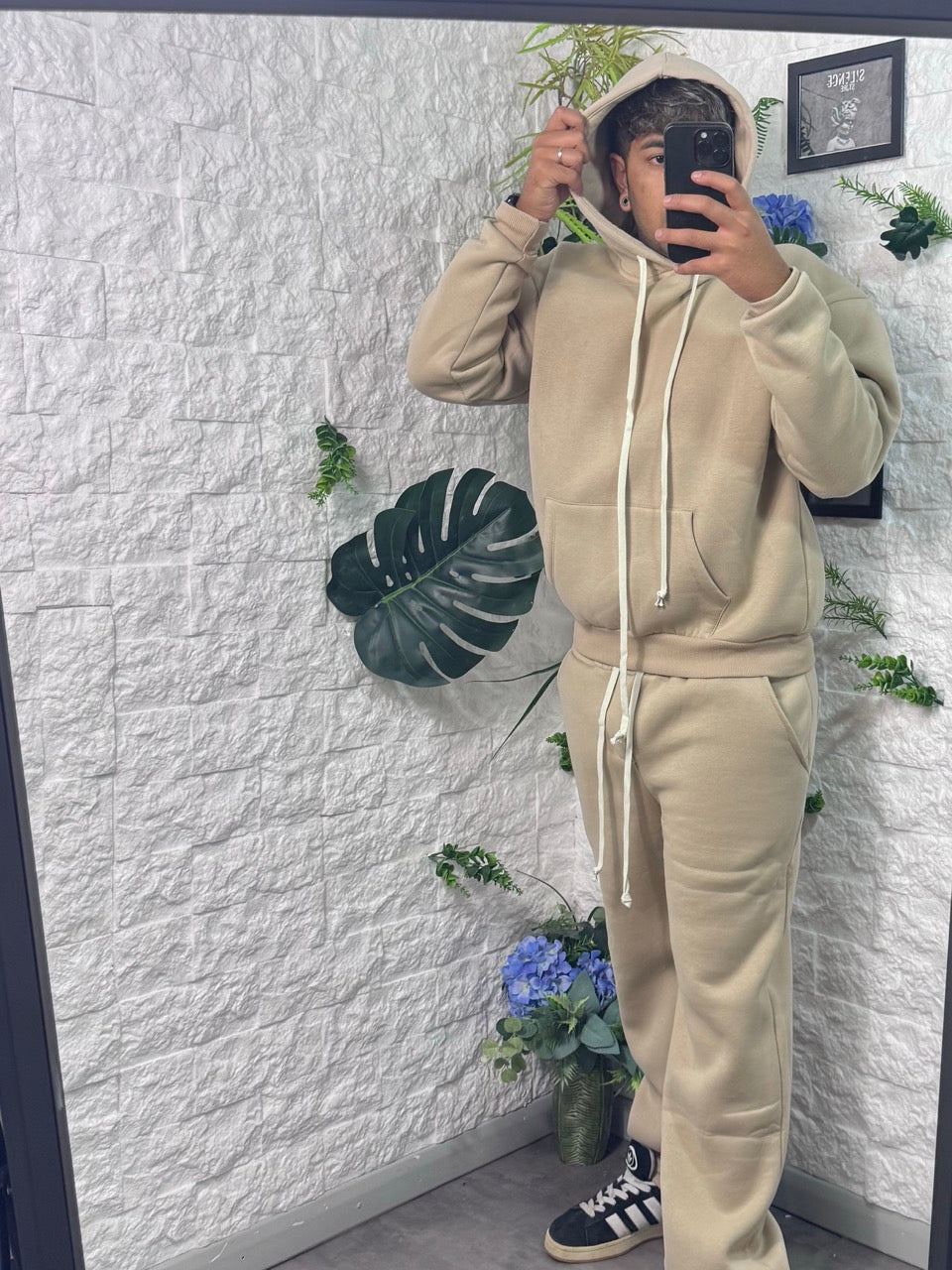 Completo beige boxy fit con fondo ampio - FELPATO