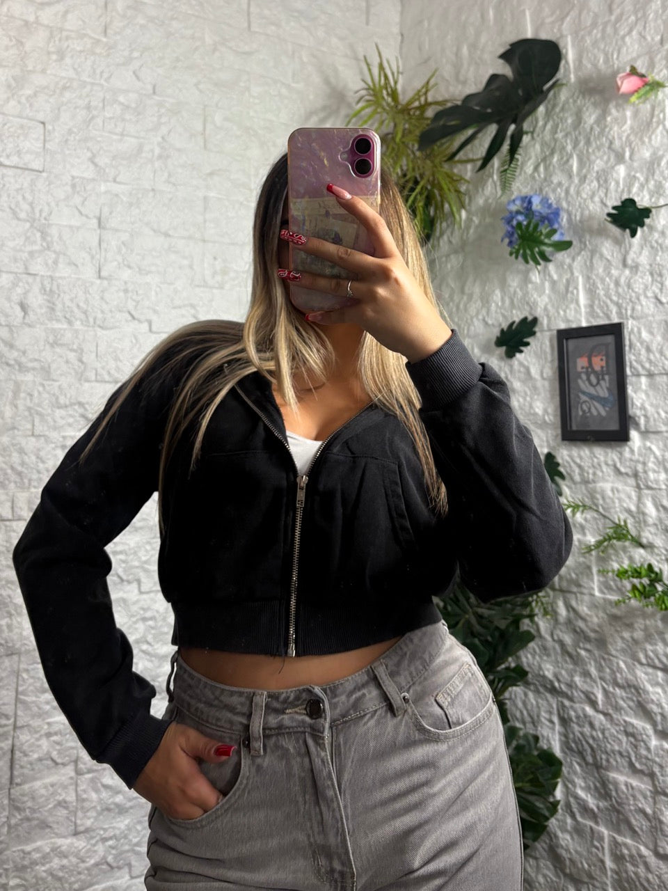 Felpa crop-top con cappuccio e zip - GARZATO