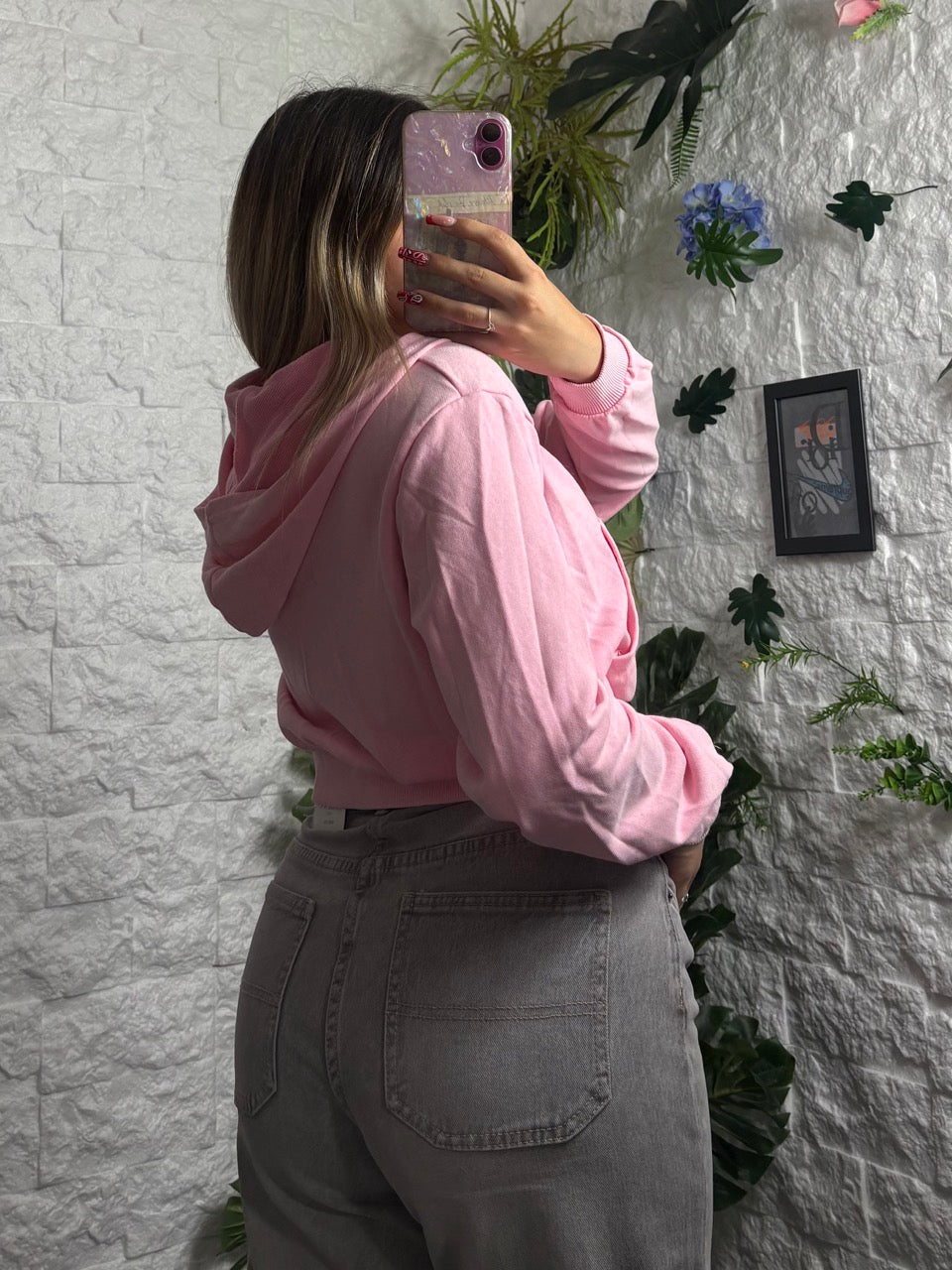 Felpa crop-top con cappuccio e zip - GARZATO