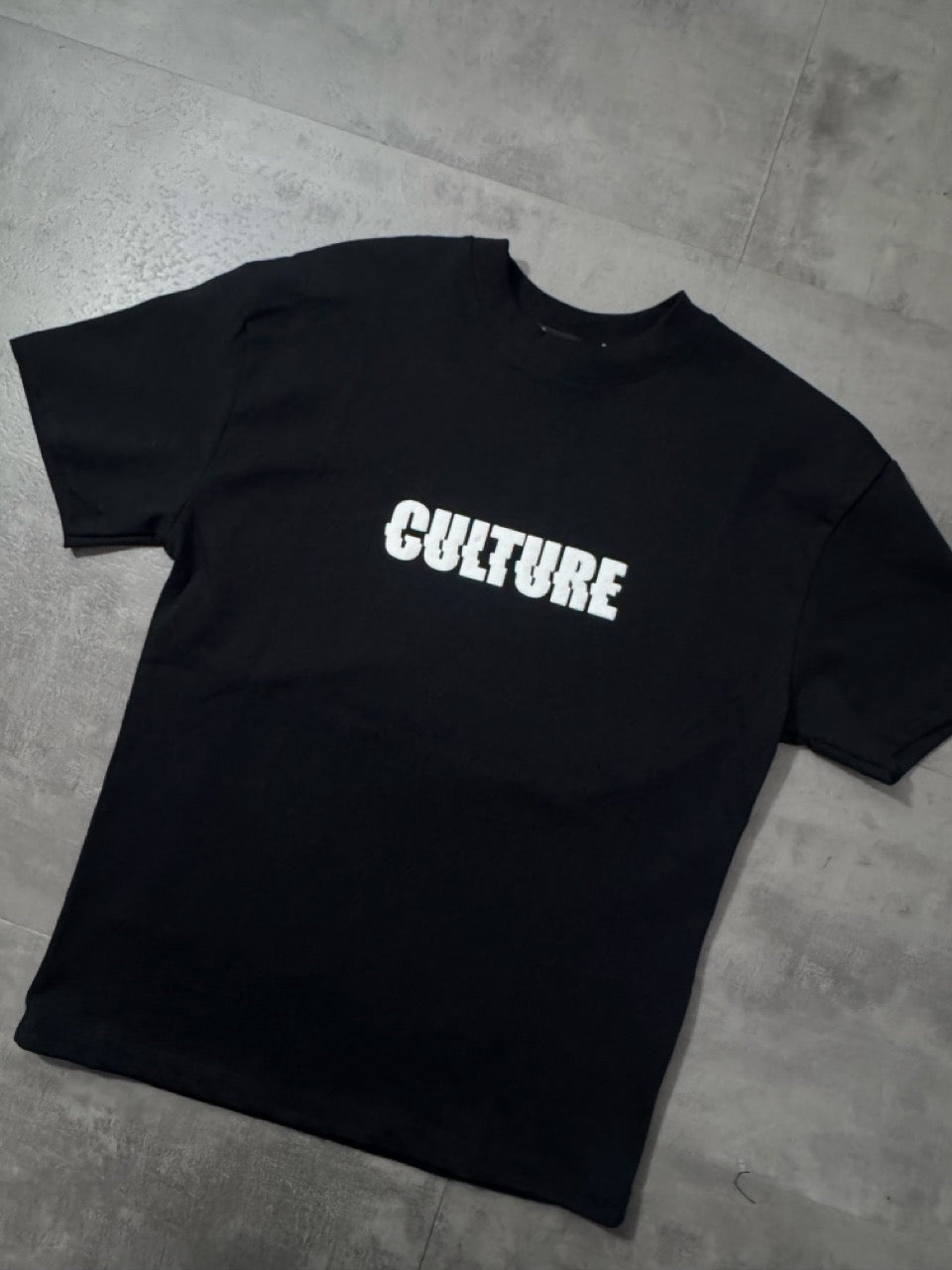 T-shirt nera con stampa scritta "CULTURE" 10-16 anni - OVERSIZE
