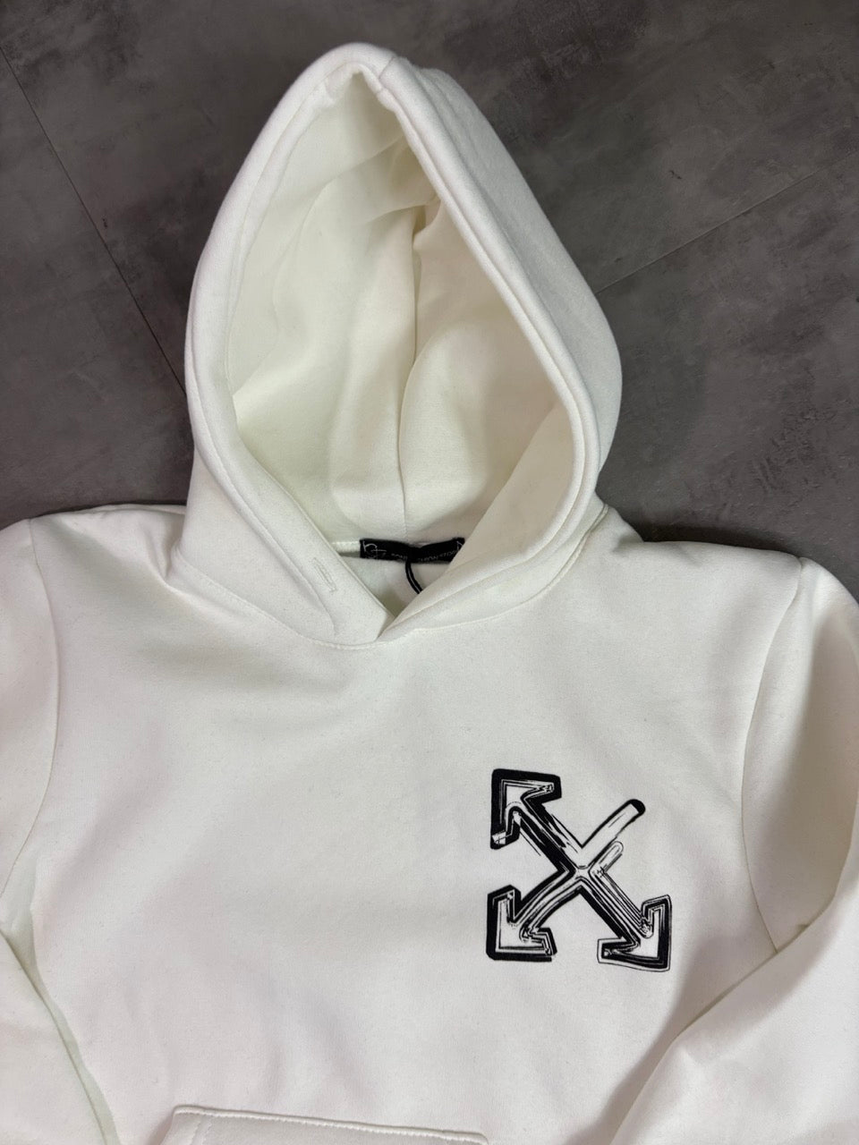 Felpa bianca con cappuccio e stampa WALLPAPER - FELPATO 10-16 anni