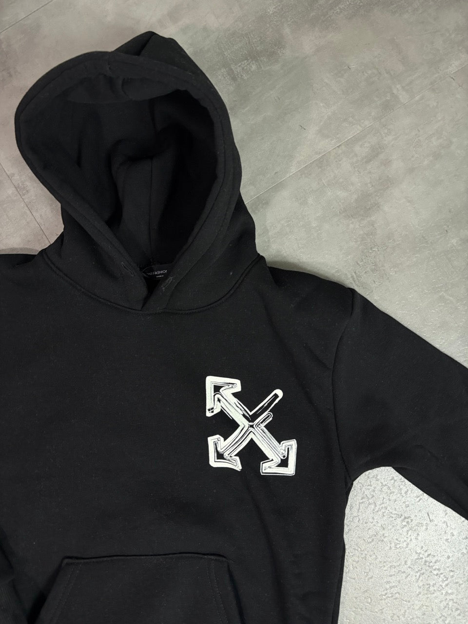 Felpa nera con cappuccio e stampa WALLPAPER - FELPATO 10-16 anni