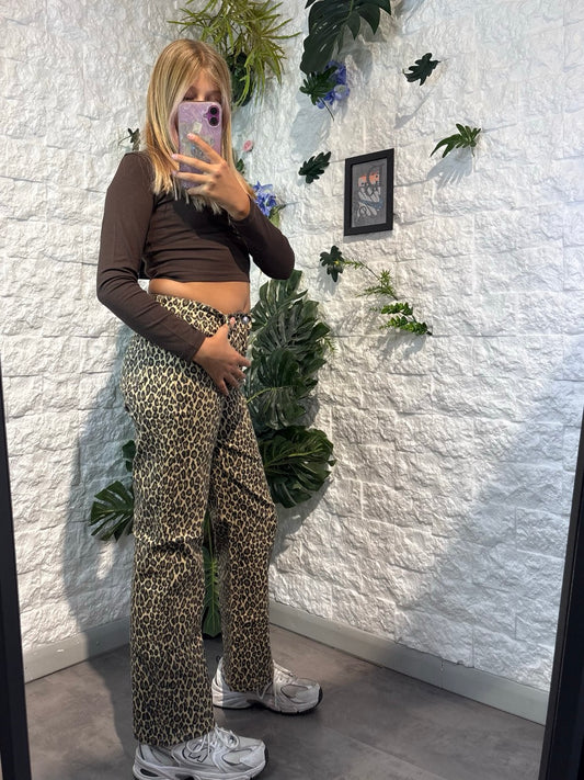 Jeans baggy wide leg maculati in denim 8-16 anni