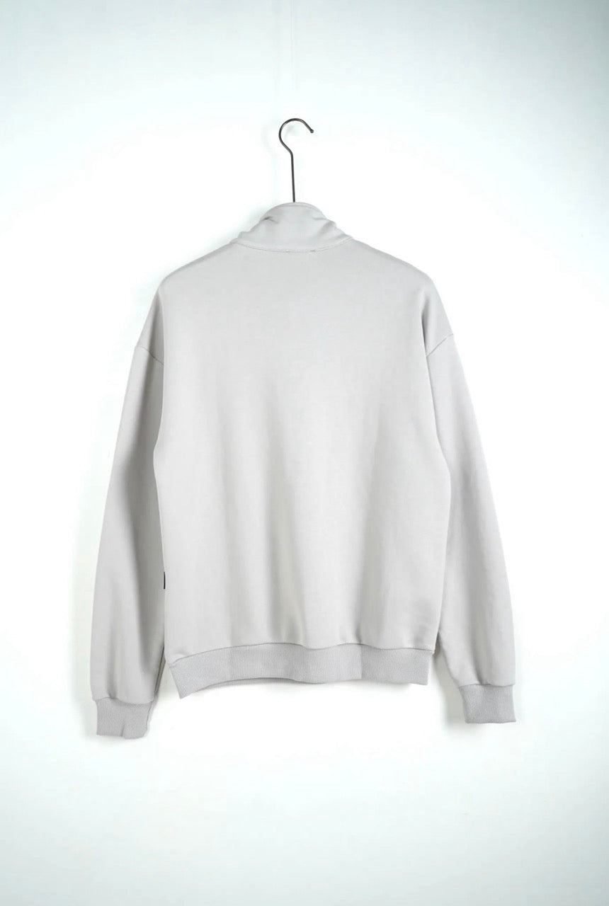 Felpa grigio ghiaccio con half zip - GARZATO