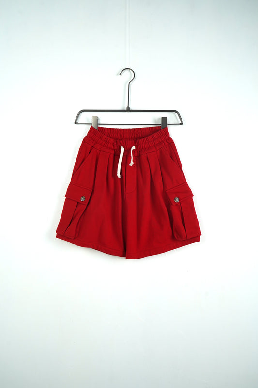 Pantaloncino cargo in cotone rossa B616101