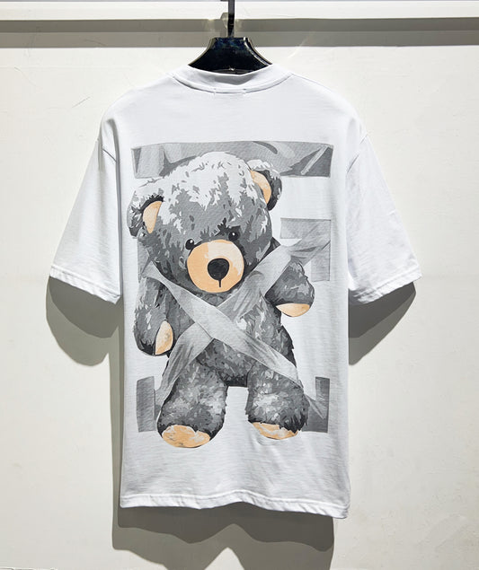 T-shirt bianca con stampa con orso modello OFF