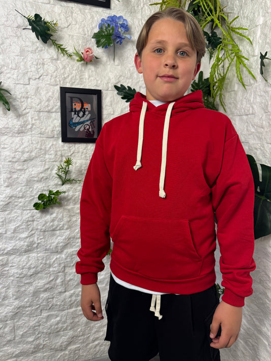 Felpa rossa garzata estiva 10-16 anni DUCA-B98