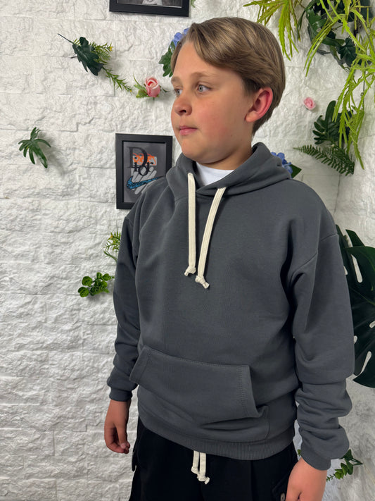 Felpa grigo scuro garzata estiva 10-16 anni DUCA-B98