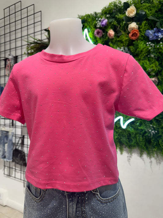 T-shirt fucsia brillantina 4-12 anni  99-104