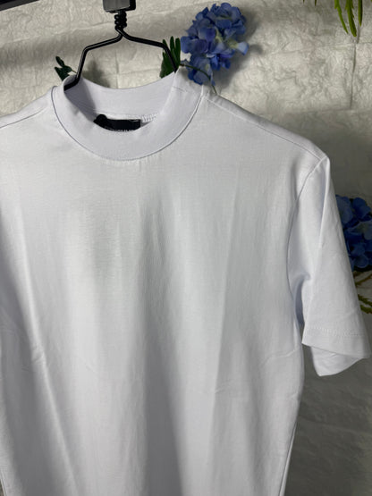 T-shirt a mezzo collo alto bianco 10-16 anni 0021PLUS