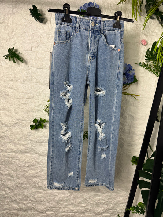 Jeans a palazzo con strappi 8-16 anni V8-229