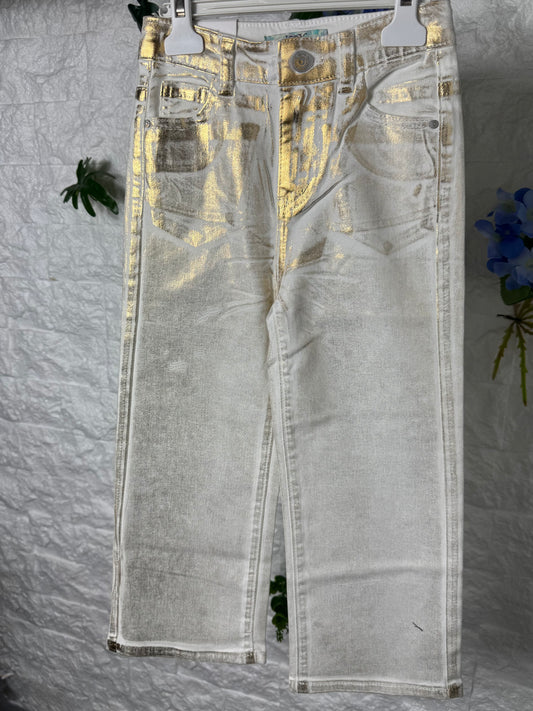 Jeans bianchi laminati oro 6-14 anni 1052-2