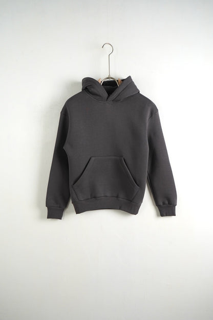 Felpa grigio piombo con cappuccio e tasca frontale - FELPATO 10-16 anni