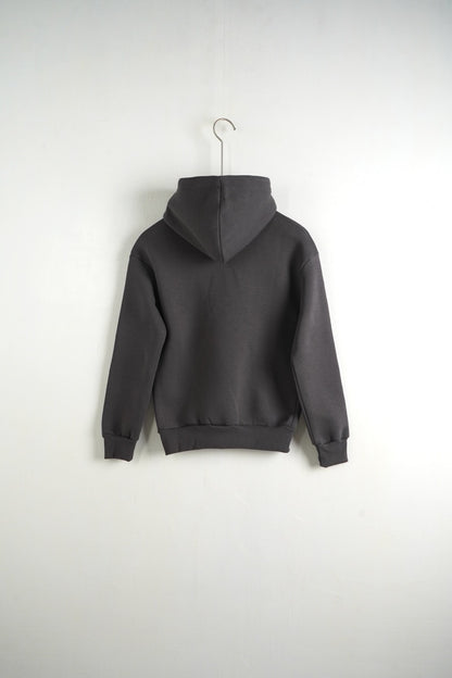 Felpa grigio piombo con cappuccio e tasca frontale - FELPATO 10-16 anni
