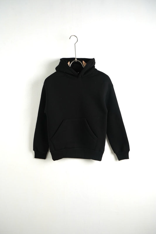 Felpa nera con cappuccio e tasca frontale - FELPATO 10-16 anni