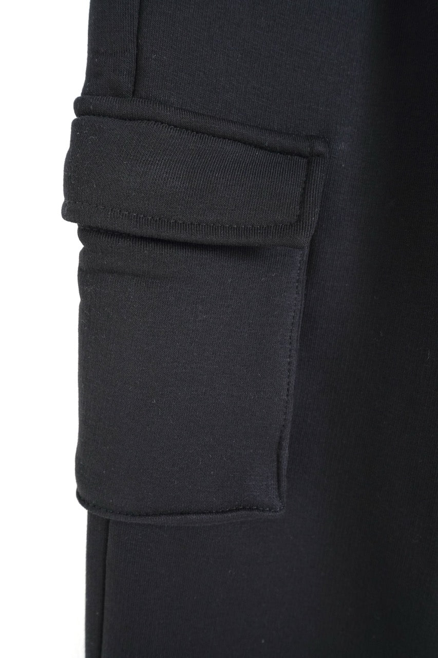 Pantalone cargo nero in tuta con tasconi e fondo elastico - FELPATO 10-16 anni