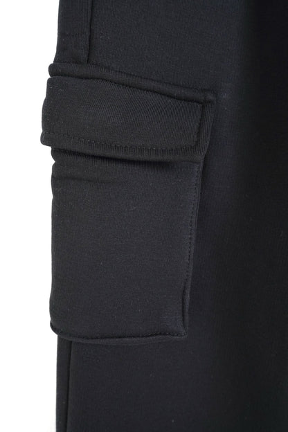 Pantalone cargo nero in tuta con tasconi e fondo elastico - FELPATO 10-16 anni