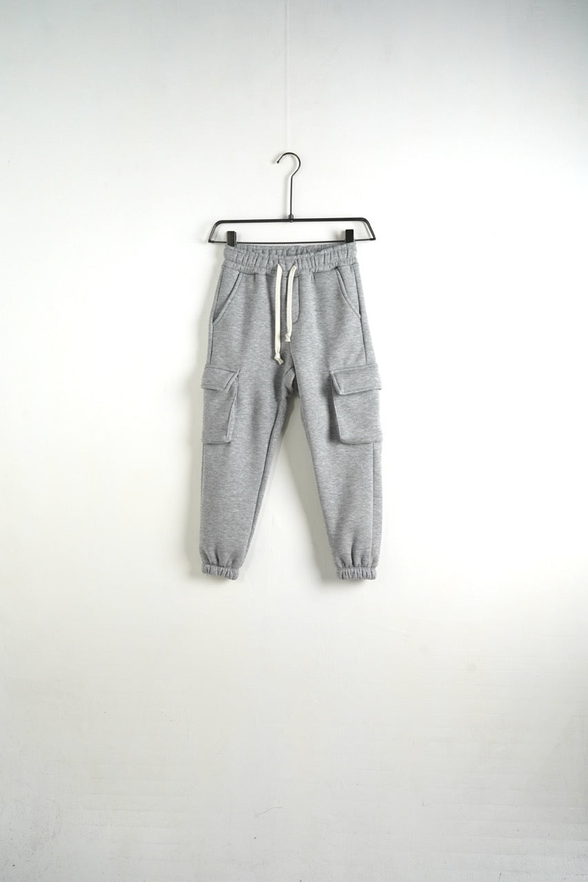 Pantalone cargo grigio in tuta con tasconi e fondo elastico - FELPATO 10-16 anni