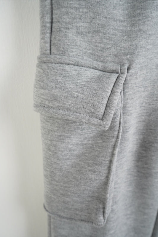Pantalone cargo grigio in tuta con tasconi e fondo elastico - FELPATO 10-16 anni