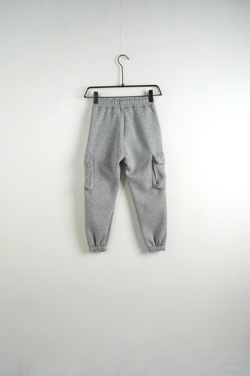 Pantalone cargo grigio in tuta con tasconi e fondo elastico - FELPATO 10-16 anni