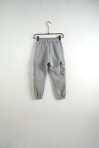Pantalone cargo grigio in tuta con tasconi e fondo elastico - FELPATO 10-16 anni