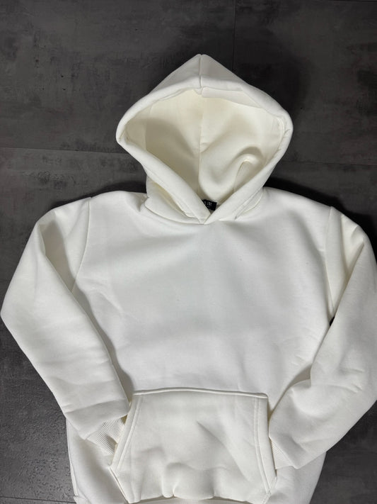 Felpa in doppio cotone felpato bianca con stampa con angeli