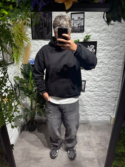 Jeans baggy grigio scuro slavato in denim