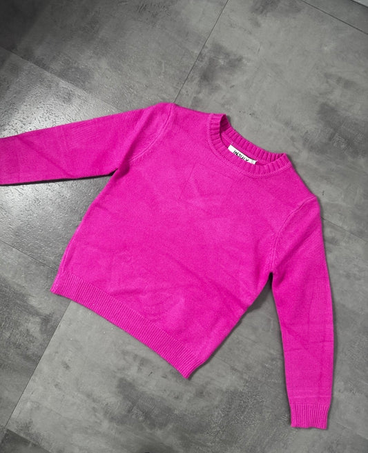 Maglioncino in maglia fucsia in tinta unita 4-12 anni