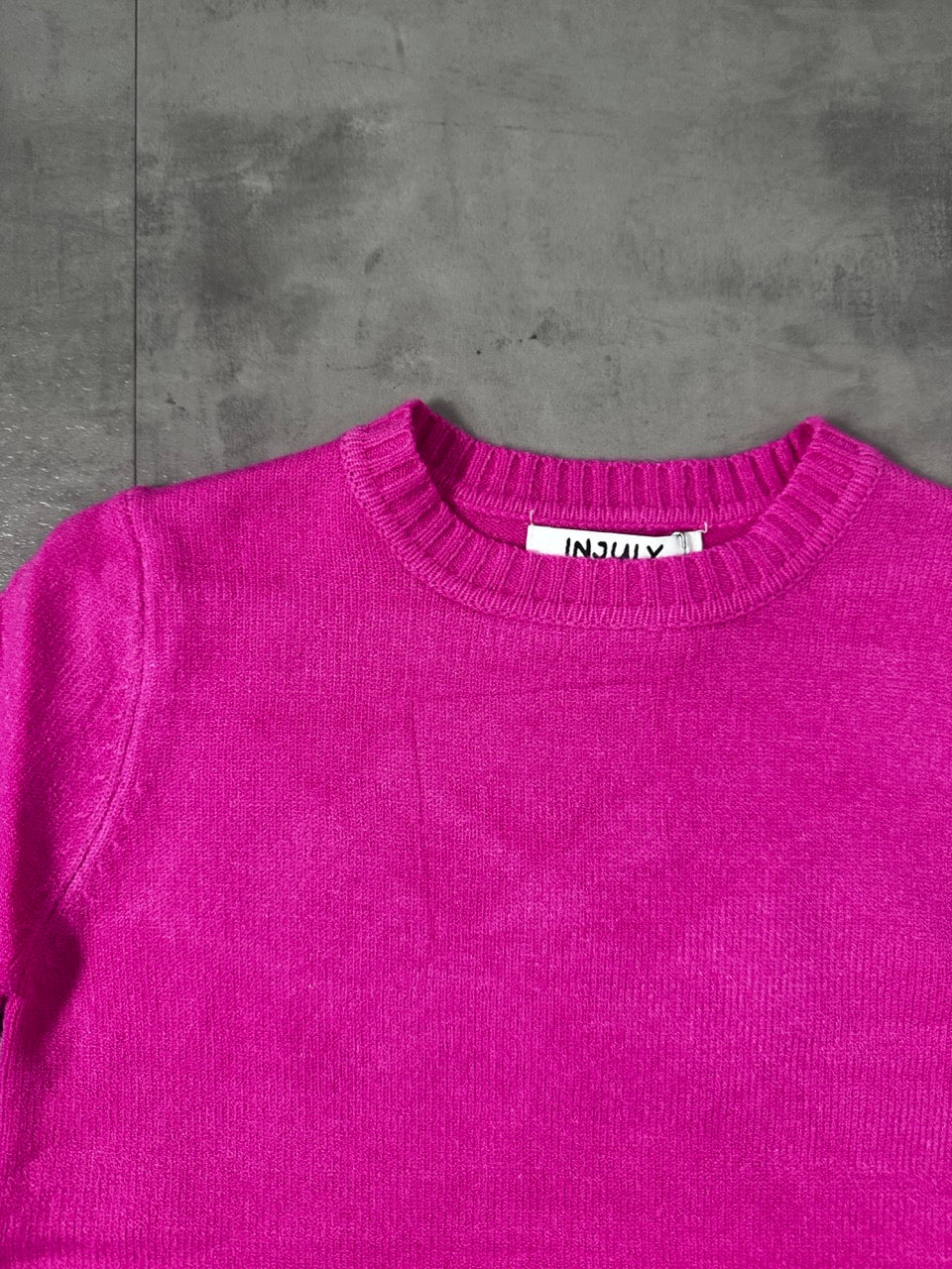 Maglioncino in maglia fucsia in tinta unita 4-12 anni