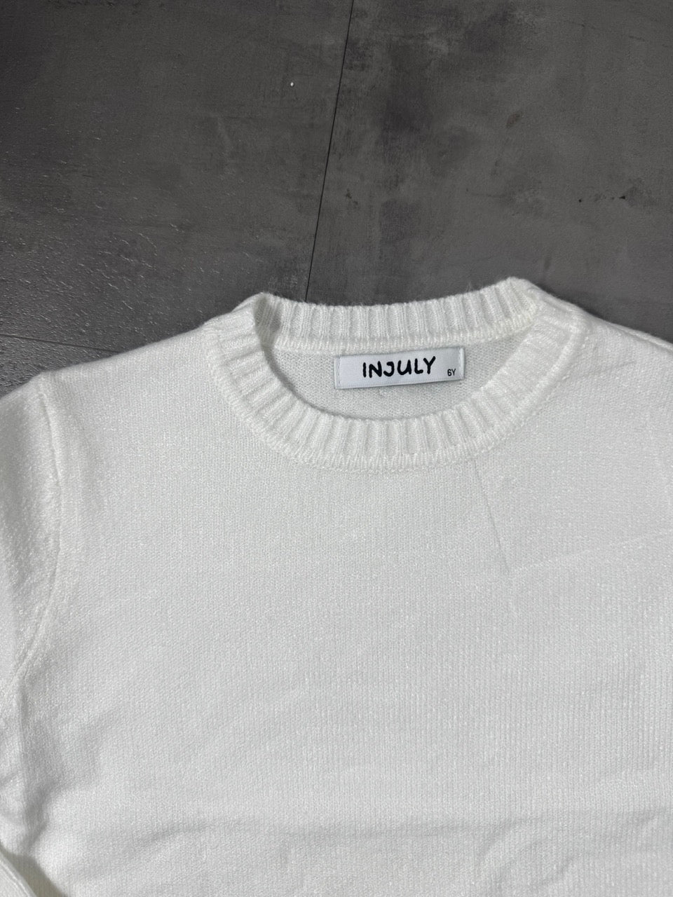 Maglioncino in maglia bianco in tinta unita 4-12 anni