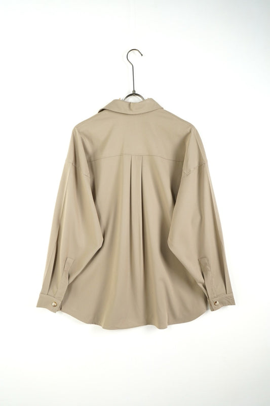 Camicia beige OVERSIZE a manica lunga