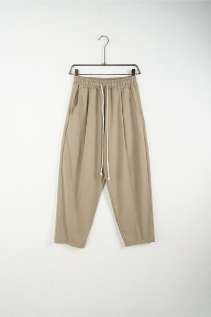 Pantalone beige OVERSIZE con vita elasticizzata e laccio