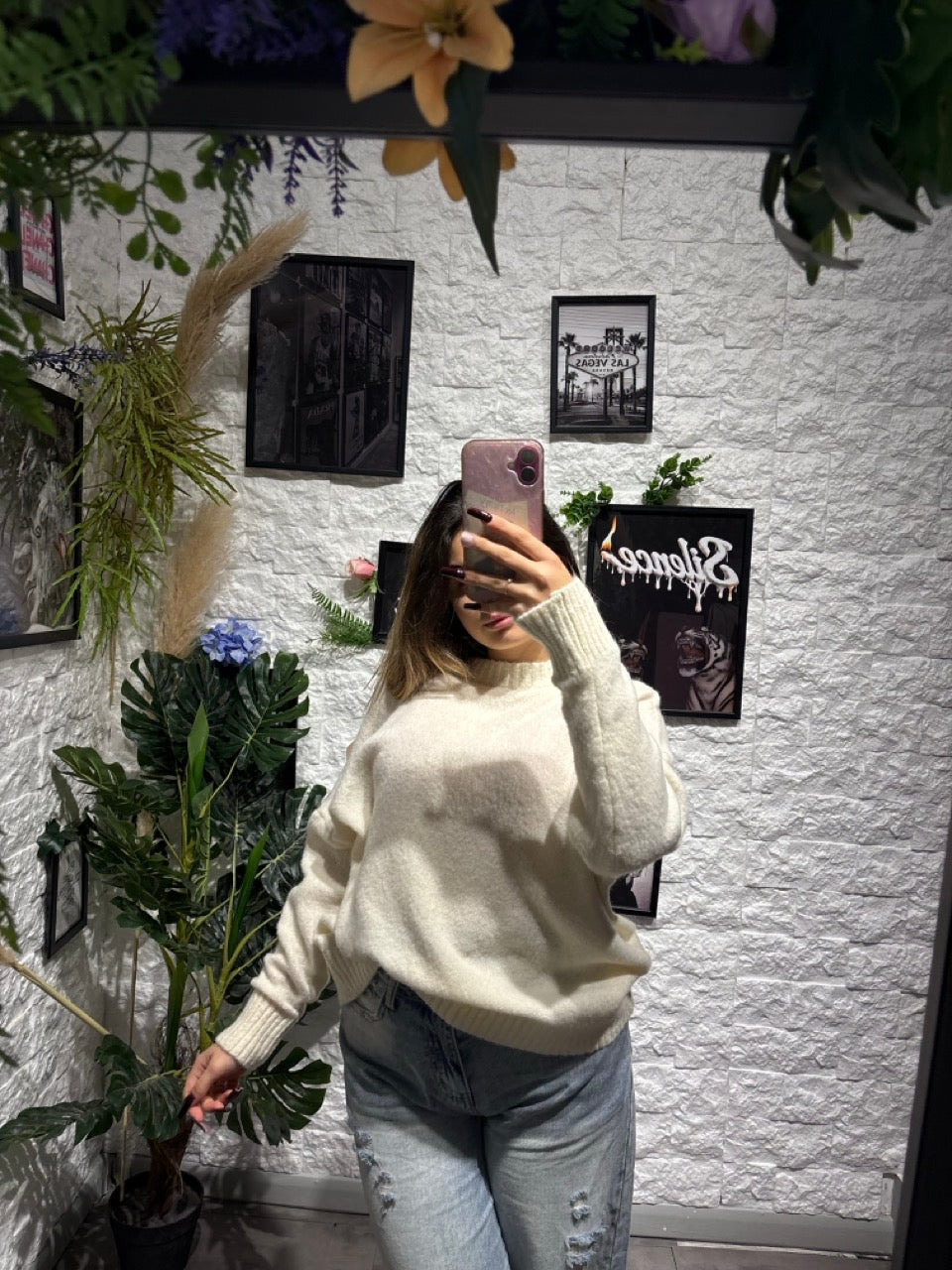 Maglione basic in tinta unita a girocollo